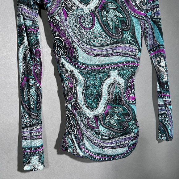 INC International Concepts Multi Color StretchTunic Square Neckline Size S - Picture 5 of 11